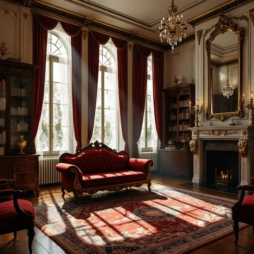 an english drawing room in a hall or stately home